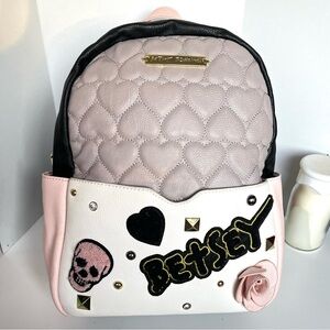 Betsey Johnson Quilted Gravedigger Backpack